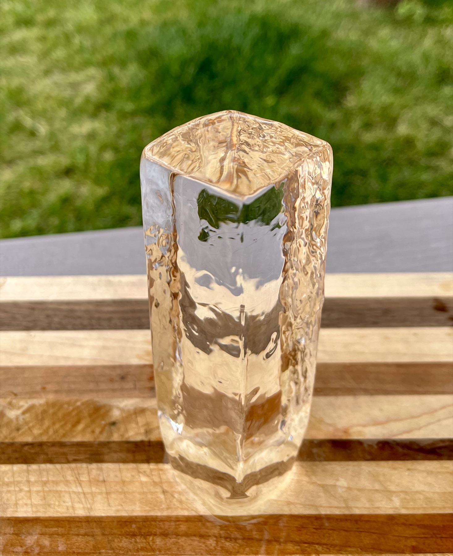 Large-format clear ice column for Full Proof cocktails
